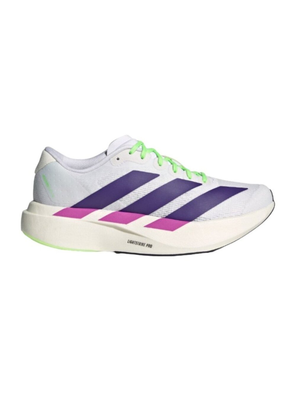 adidas Adizero Evo SL Wmns Running Shoes White Collegiate Purple Lime JS4456 NEW